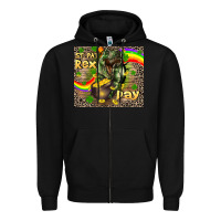 Black St. Pat Rex Day Zipper Hoodie - CowGirlArtShop