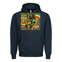 Navy St. Pat Rex Day Zipper Hoodie - CowGirlArtShop