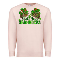 Pale Pink Shake Your Shamrocks Premium Sweatshirt - FaDigitalArtStudio