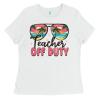White teacher off duty Ladies Tee - MaliasSmallBusiness