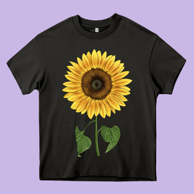 Giganteus Sunflower Heavy Core Tee Designed By Lillyallendesigns