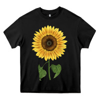 Black giganteus sunflower Heavy Core Tee - LillyAllenDesigns