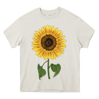 Cream giganteus sunflower Heavy Core Tee - LillyAllenDesigns