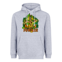 Heather Grey Jesus junkie St. Patricks Day Heavyweight Hoodie - FaDigitalArtStudio