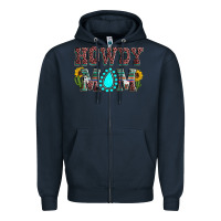 Navy Howdy mom mother's day Zipper Hoodie - HowdyJamesFarm
