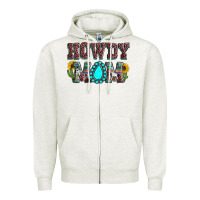 Oatmeal Heather Howdy mom mother's day Zipper Hoodie - HowdyJamesFarm