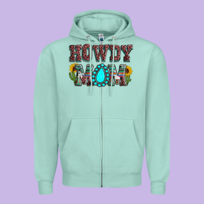 Howdy Mom Mother's Day Zipper Hoodie Designed By Howdyjamesfarm