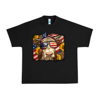 Black Western 4th Of July Cow Background Urban Heavy Tee - LillyAllenDesigns