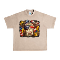 French Oak Western 4th Of July Cow Background Urban Heavy Tee - LillyAllenDesigns