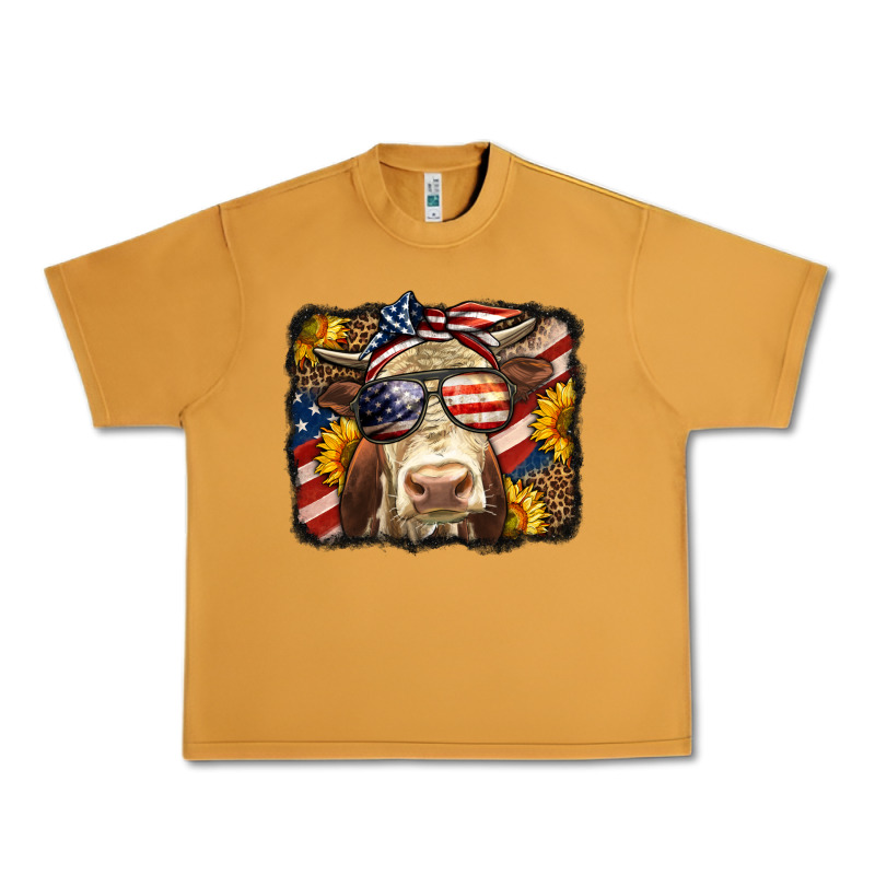 Western 4th Of July Cow Background Urban Heavy Tee by LillyAllenDesigns | Teevron
