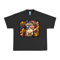 Pigment Black Western 4th Of July Cow Background Urban Heavy Tee - LillyAllenDesigns