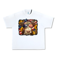 White Western 4th Of July Cow Background Urban Heavy Tee - LillyAllenDesigns