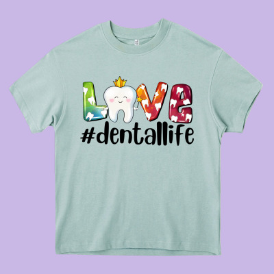 Love Dentallife Heavy Core Tee Designed By Adodesignshop