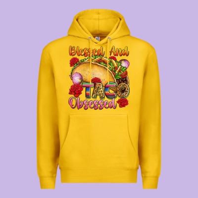 Blessed And Taco Obsessed Mexico Premium Hoodie Designed By Fadigitalartstudio
