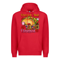 Red Blessed and taco obsessed Mexico Premium Hoodie - FaDigitalArtStudio