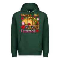 Sports Green Blessed and taco obsessed Mexico Premium Hoodie - FaDigitalArtStudio