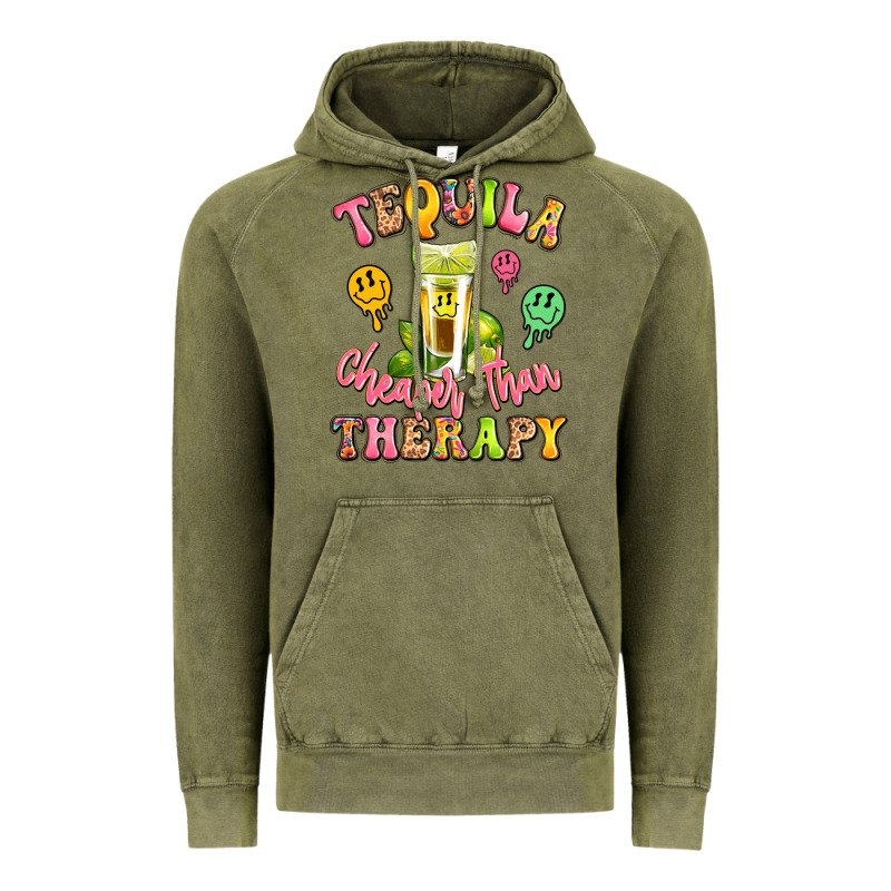 Tequila Cheaper Than Therapy Vintage Hoodie by LillyAllenDesigns | Teevron