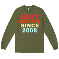 Army Green Best Brother Sİnce 2008 Long Sleeve Tee - Bettercallsaul