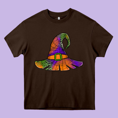 Spider Web Witch Hat Heavy Core Tee Designed By Jasminsmagicworld