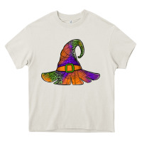 Cream Spider Web Witch Hat Heavy Core Tee - Jasminsmagicworld
