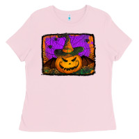 Bubblegum Pink jack o' lantern pumpkin Ladies Tee - Jasminsmagicworld