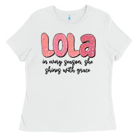 White lola in every season, she shines with grace Ladies Tee - MaliasSmallBusiness