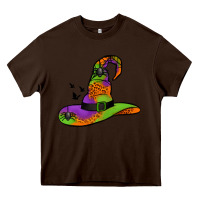 Chocolate Brown Witch Hat With Spiders Heavy Core Tee - Jasminsmagicworld