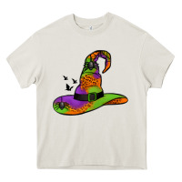 Cream Witch Hat With Spiders Heavy Core Tee - Jasminsmagicworld
