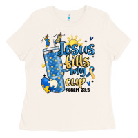Down Syndrome Jesus Fills My Cup Ladies Tee | Teevron