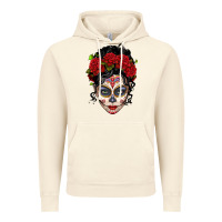 Vintage Artic mexican sugar skull messy bun woman Vintage Hoodie - LillyAllenDesigns