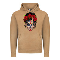 Vintage Camel mexican sugar skull messy bun woman Vintage Hoodie - LillyAllenDesigns