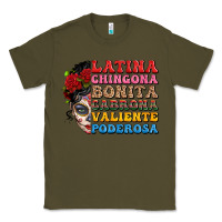 Army Green mexican sugar skull latina chingona bonita Classic Tee - LillyAllenDesigns