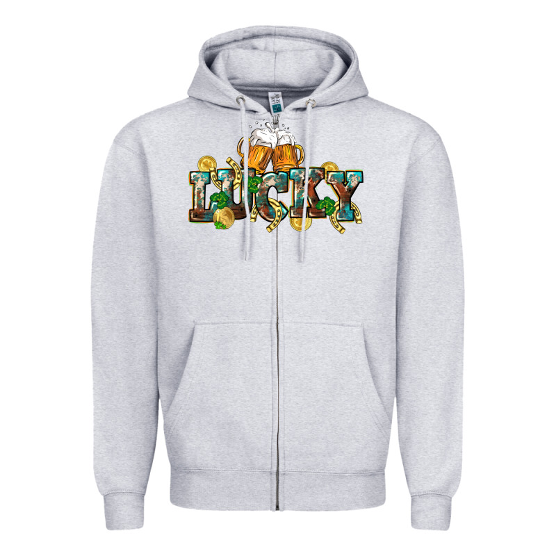 Lucky Beers St. Patrick's Day Zipper Hoodie by CowGirlArtShop | Teevron