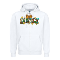 White Lucky beers St. Patrick's Day Zipper Hoodie - CowGirlArtShop