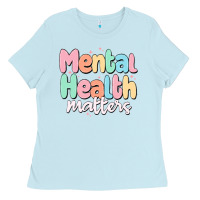 Baby Blue mental health matters Ladies Tee - MaliasSmallBusiness
