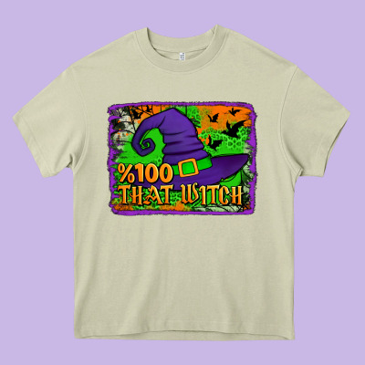 Witch's Hat 100 That Witch Heavy Core Tee Designed By Jasminsmagicworld