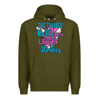 Army Green The Thunder Rolls And The Lıghtnıng Strikes Premium Hoodie - JahusDesignShop