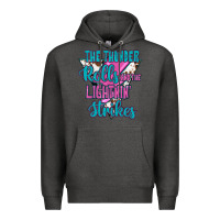 Charcoal Heather The Thunder Rolls And The Lıghtnıng Strikes Premium Hoodie - JahusDesignShop
