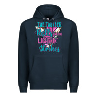 Navy The Thunder Rolls And The Lıghtnıng Strikes Premium Hoodie - JahusDesignShop