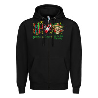 Black Peace love dia de los muertos Mexico Zipper Hoodie - HowdyJamesFarm