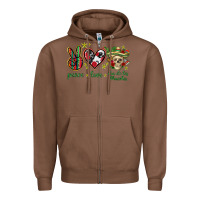 Chestnut Peace love dia de los muertos Mexico Zipper Hoodie - HowdyJamesFarm