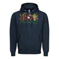 Navy Peace love dia de los muertos Mexico Zipper Hoodie - HowdyJamesFarm