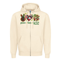 Sandshell Peace love dia de los muertos Mexico Zipper Hoodie - HowdyJamesFarm