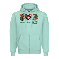 Seafoam Peace love dia de los muertos Mexico Zipper Hoodie - HowdyJamesFarm