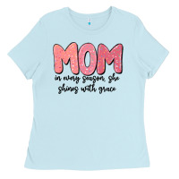 Baby Blue mom in every season, she shines with grace Ladies Tee - MaliasSmallBusiness