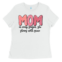 White mom in every season, she shines with grace Ladies Tee - MaliasSmallBusiness