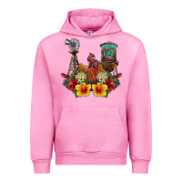 Fuchsia Pink farm life rooster Urban Hoodie - SublimationCraftShop