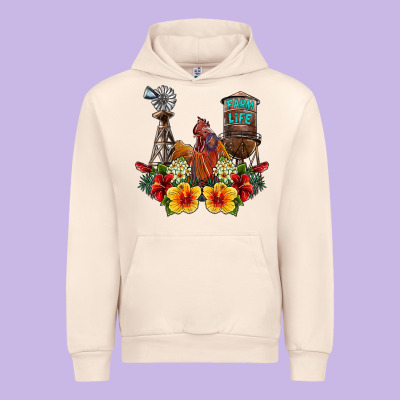 Farm Life Rooster Urban Hoodie Designed By Sublimationcraftshop