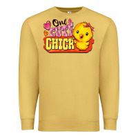 Antique Gold one cute chick Premium Sweatshirt - FaDigitalArtStudio