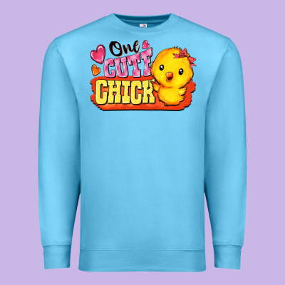 One Cute Chick Premium Sweatshirt Designed By Fadigitalartstudio